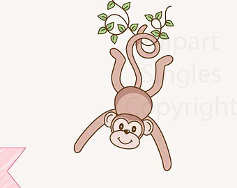 Monkey Digital Monkeys Animals Jungle Clipart