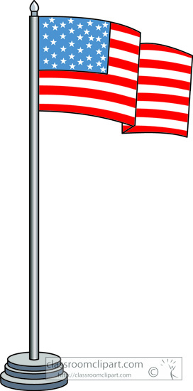 Patriotic   Ua Flag On Flagpole 710   Classroom Clipart