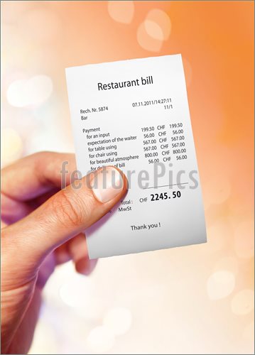 Photo Of Restaurant Bill  Stock Photo To Download At Featurepics Com