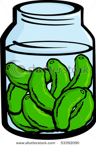 Pickled Pickles In A Pickle Jar   Vector Clipart Illustration