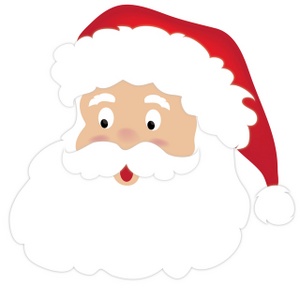 Santa Clipart Image   Cute Cartoon Santa Claus Face