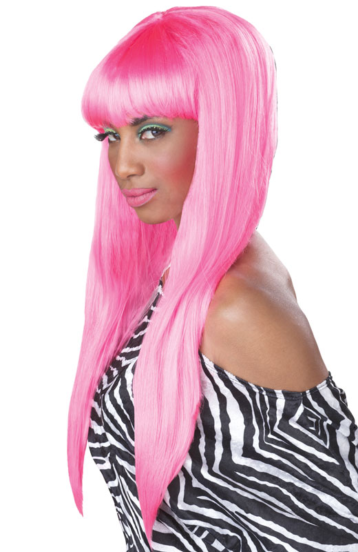 Sexy Nicki Minaj Bubble Gum Halloween Costume Wig  Hot Pink