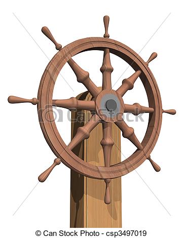 Stock Illustration   Ship Steering Wheel   Stock Illustration Royalty