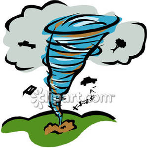 Tornado Destroying A Countryside Royalty Free Picture Clipart