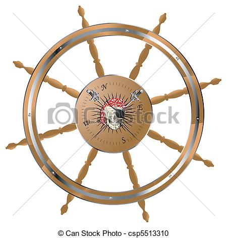 Vector Clipart Of Pirate Steering Wheel   Pirate Ship Steering Wheel