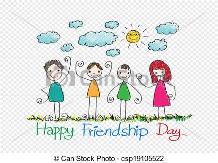 Vector Illustration Of Happy Friendship Day And Best Friends Forever