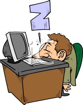      0907 1220 3960 Cartoon Of A Guy Sleeping At Work Clipart Image Jpg