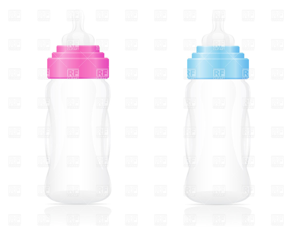     Baby Bottle   Pink And Blue Download Royalty Free Vector Clipart  Eps