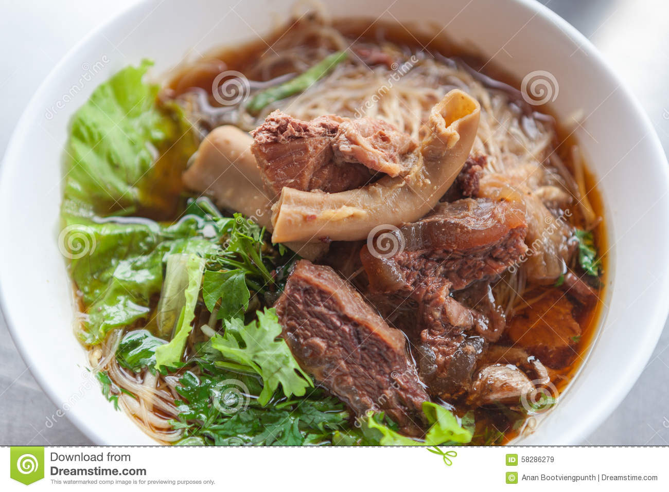 Beef Noodles Braised Taste Delicious At Thailand