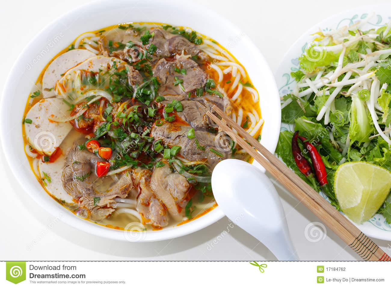 Beef Noodles In A Bowl Vietnamese Food Very Spicy 