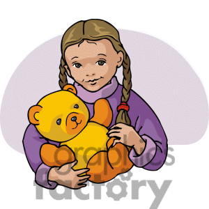 Cartoon Little Girl With A Teddybear