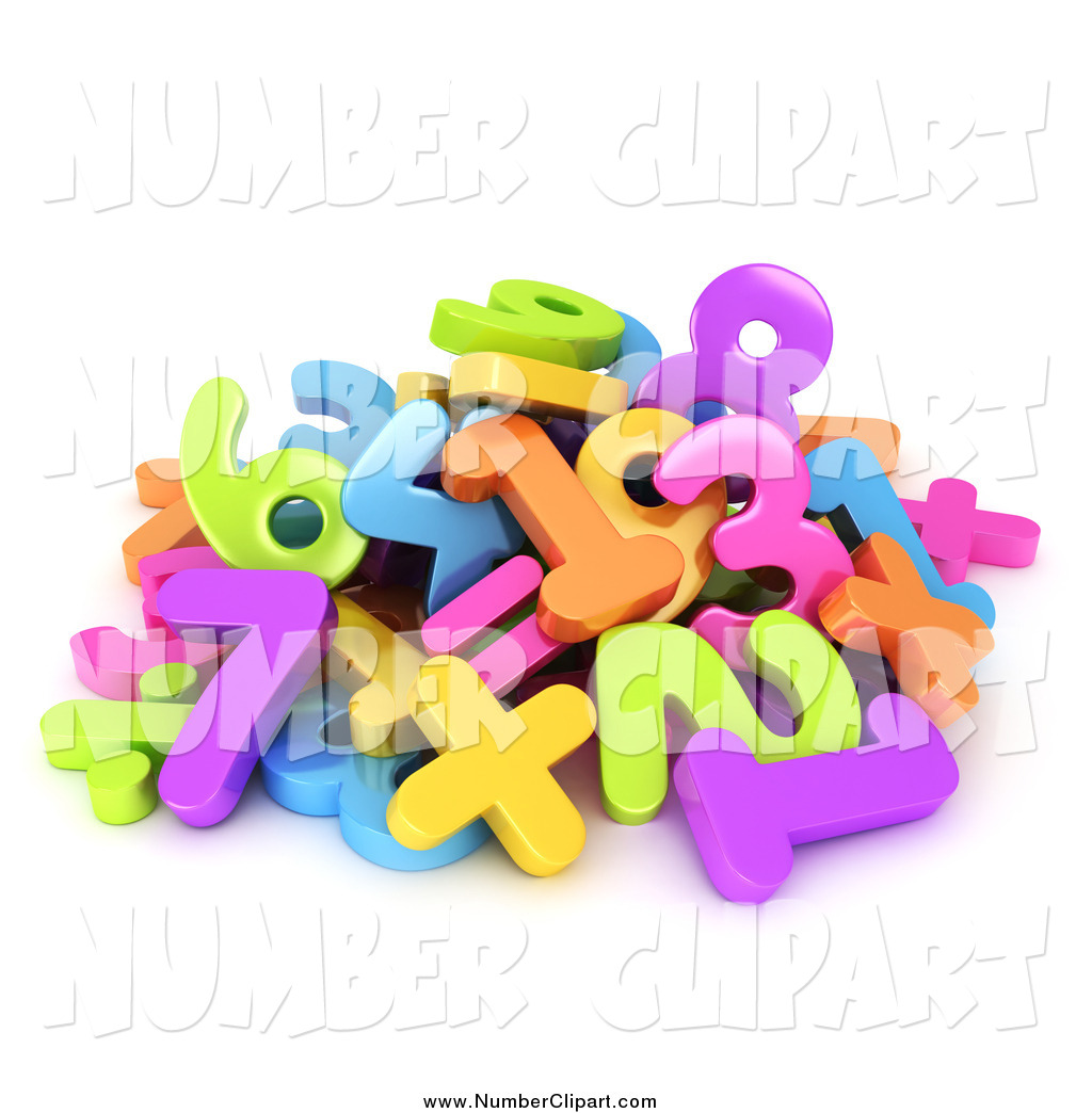       Clip Art Of A 3d Pile Of Colorful Numbers By Bnp Design Studio