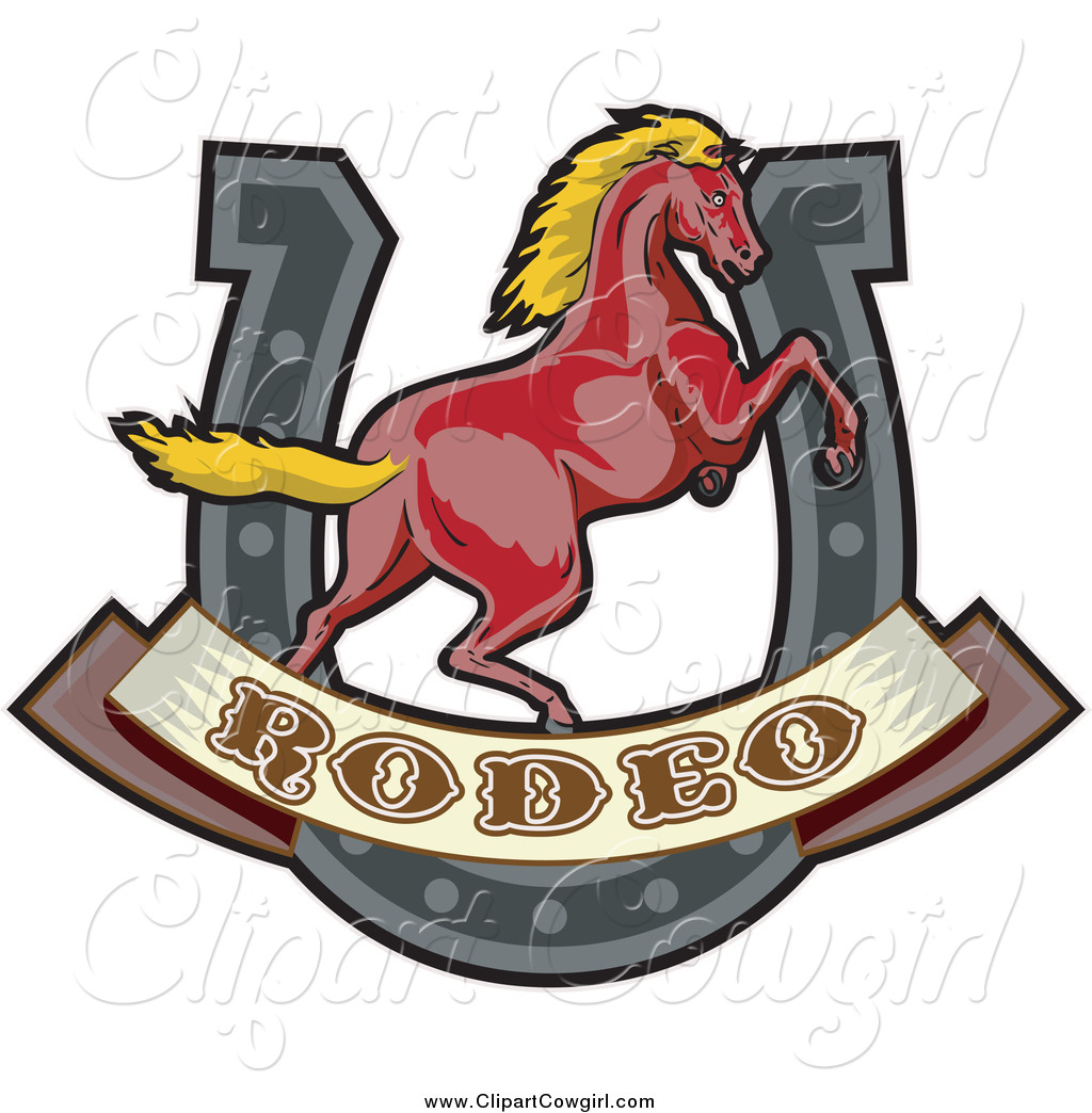Clipart Of A Rodeo Horse And Shoe By Patrimonio    908
