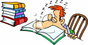 Clipart Picture Of A Boy Sleeping On His Text Book