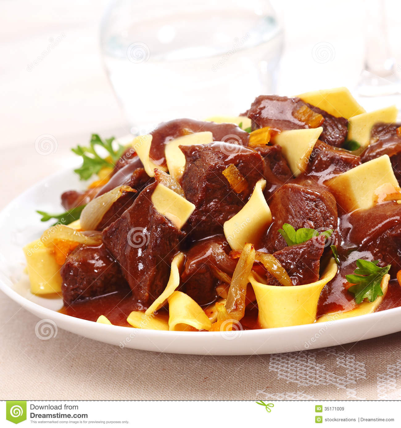 Close Up Of Beef Goulash And Noodles Royalty Free Stock Images   Image    
