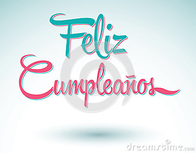 Feliz Cumpleanos   Happy Birthday Spanish Text Royalty Free Stock