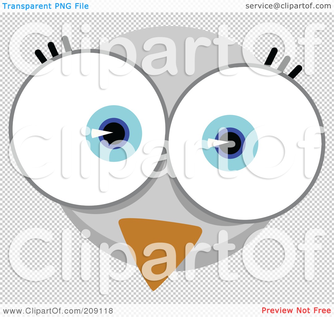 Free  Rf  Clipart Illustration Of A Big Eyed Bird Face By Qiun  209118