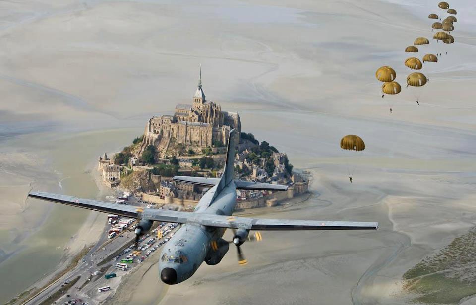 Great Picture Of Paratroopers Parachute Drop From C 160 Cargo Plane    