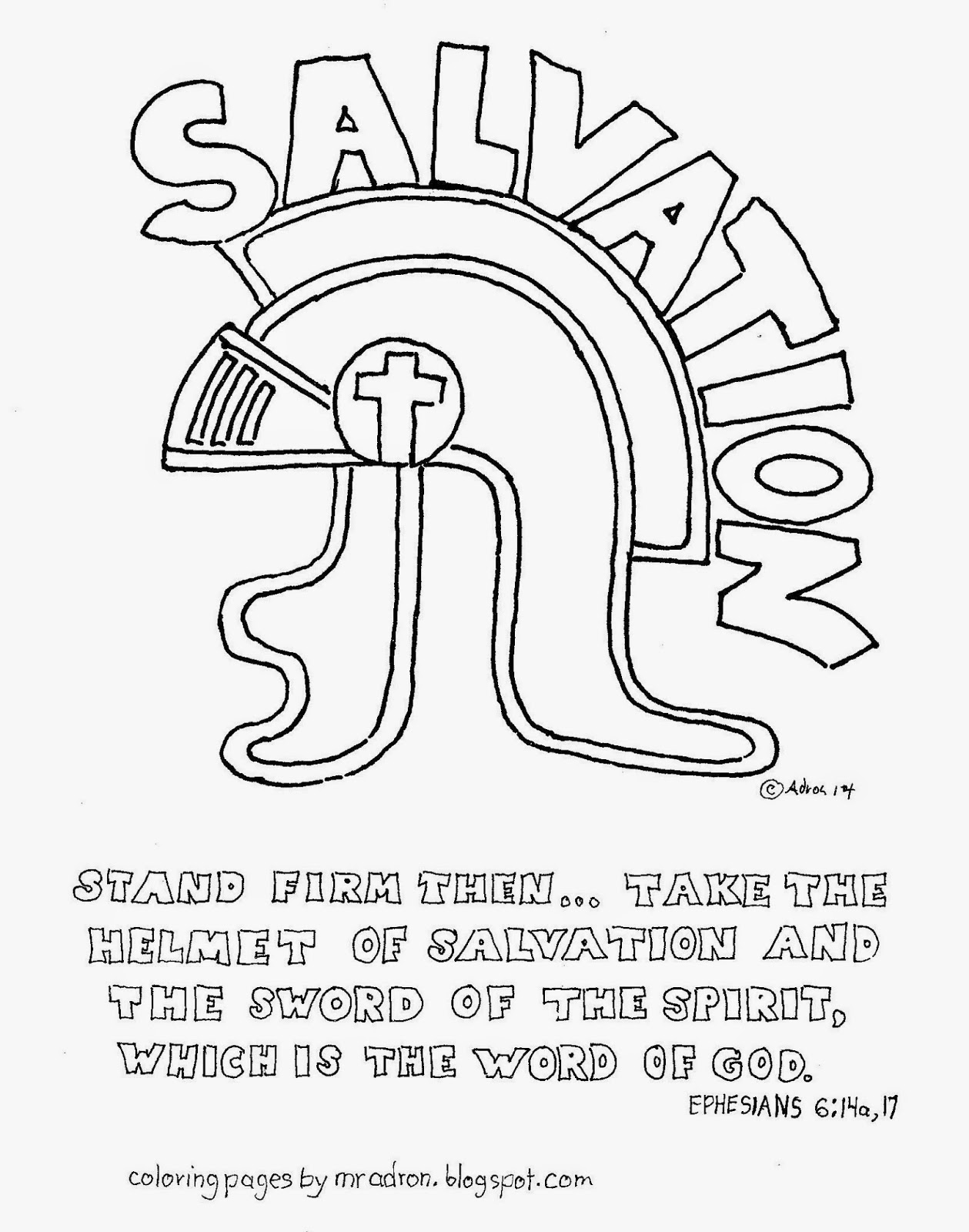 Helmet Of Salvation Colouring Pages