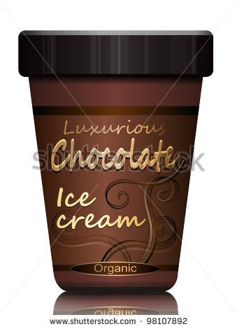 Illustration Depicting A Single Chocolate Ice Cream Container Arranged