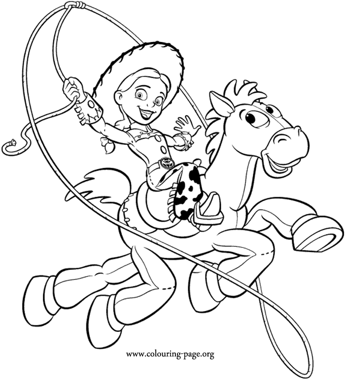 Jessie And Bullseye   Toy Story Coloring Page
