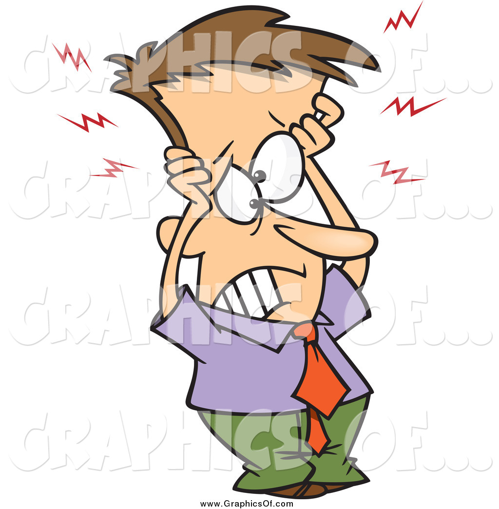 Larger Preview  Vector Graphic Of A Cartoon Frazzled Caucasian