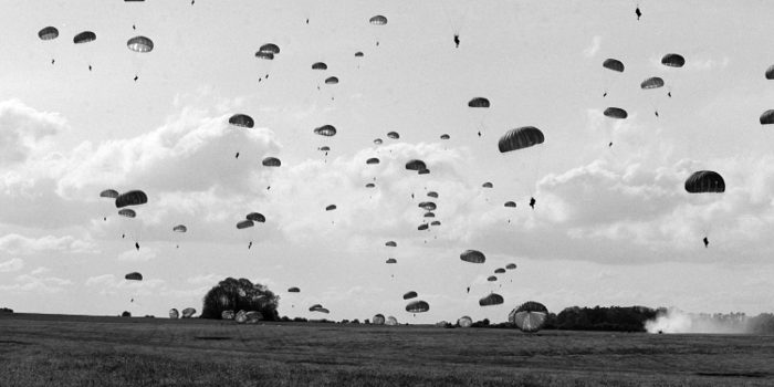 Paratroopers Participate In A Jump During The 40th Anniversary Of D