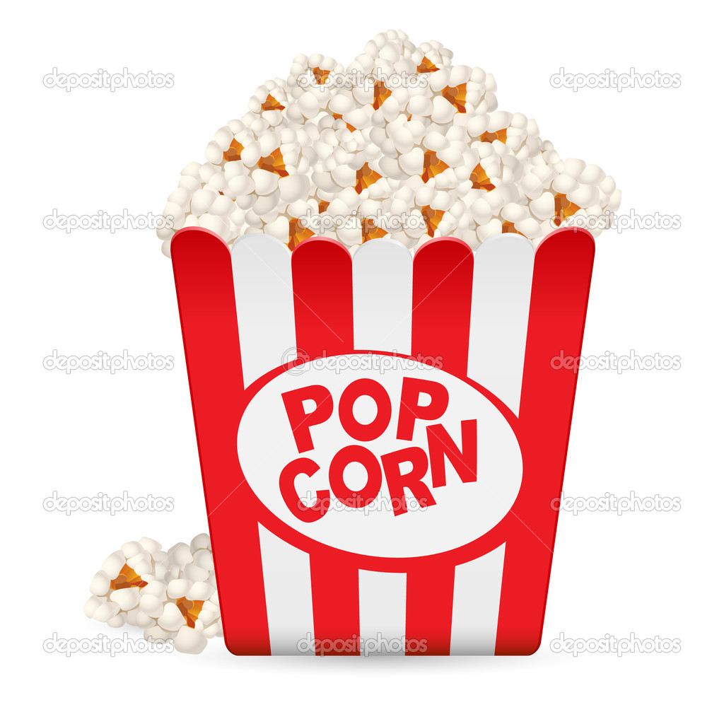 Popcorn In A Striped Tub   Stock Vector   Dvargg  6097085