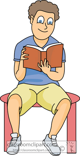 Reading   Man Reading Book 23   Classroom Clipart