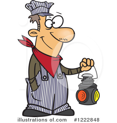 Royalty Free  Rf  Train Engineer Clipart Illustration By Ron Leishman