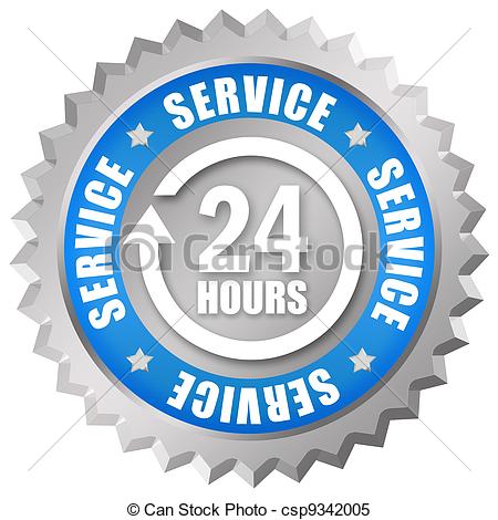 Service 24 Hours Token On White Background