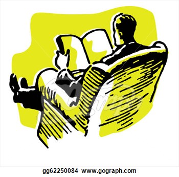 Stock Illustration   A Man Relaxing Reading A Book  Clipart Drawing