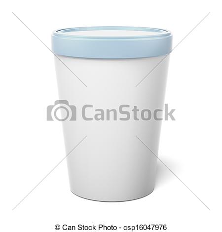 Stock Illustrations Of White Plastic Tub Bucket Container Isolated On