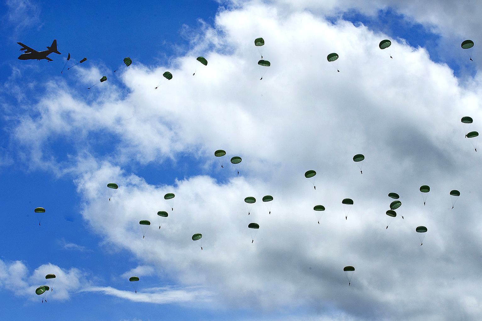 Stock Photo Of U S  Army Airborne Soldiers Reenacting Paratrooper Jump