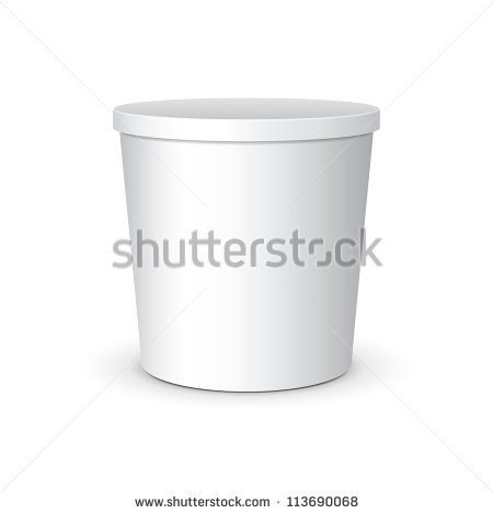 White Food Plastic Tub Bucket Container For Dessert Yogurt Ice Cream    