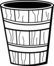 Wooden Water Bucket Clipart Wooden Bucket Vector