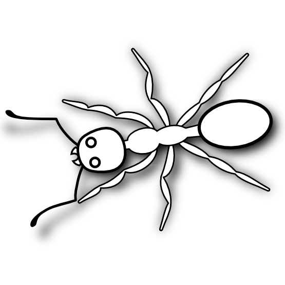 Zero Clipart Black And White Ant 3 Black White Line Art