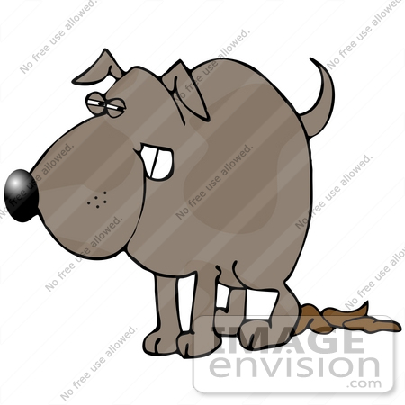 30806 Clip Art Graphic Of A Sneaky Dog Pooping On A Neighbor S Nice