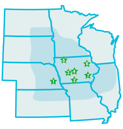 Agronomic Solutions Map Of The Midwest Locations And Coverage