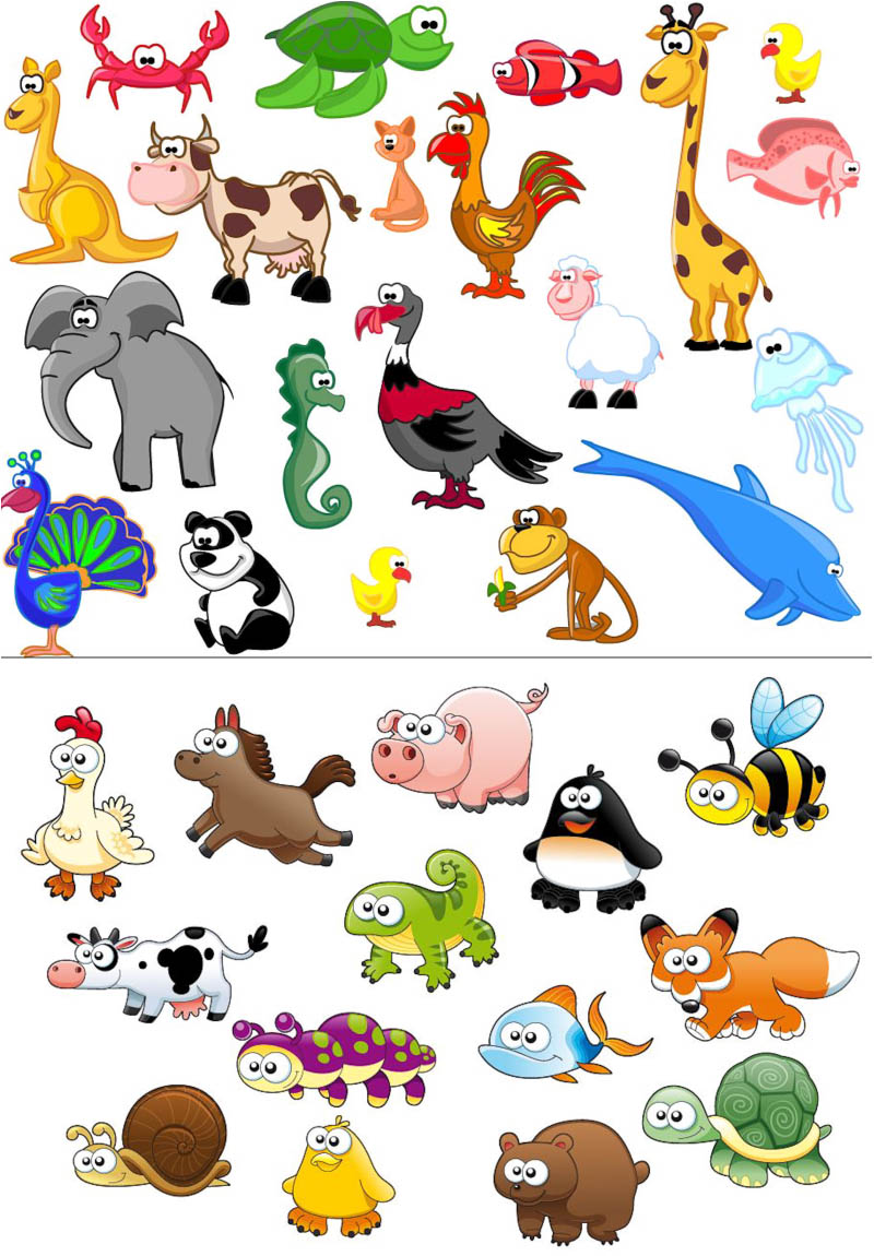 Animal Clip Art   Clip Art Vector Funny Safari Animal Cartoon