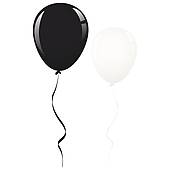 Black And White Balloon Ribbon