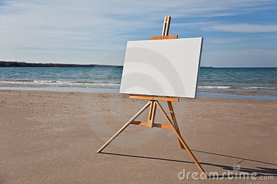 Canvas And Easel On Beach Horizontal Royalty Free Stock Images   Image    