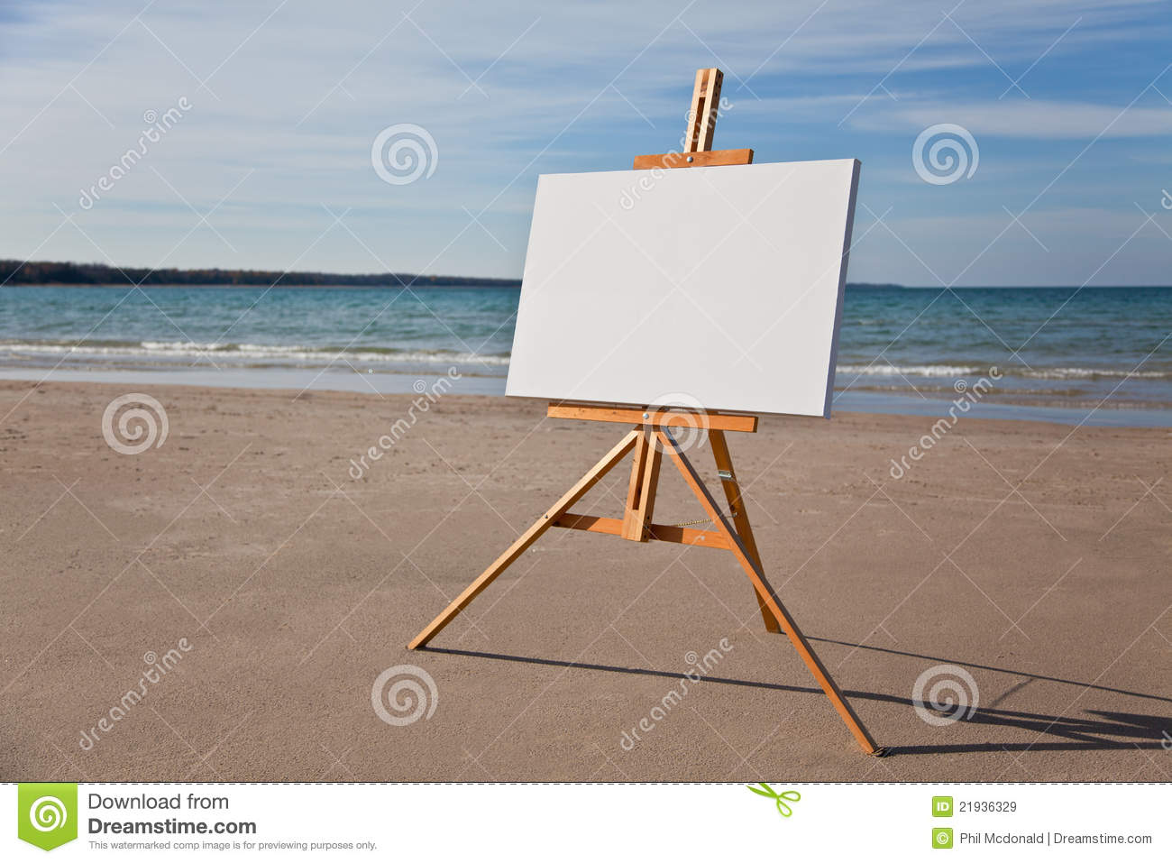 Canvas And Easel On Beach Horizontal Royalty Free Stock Images   Image