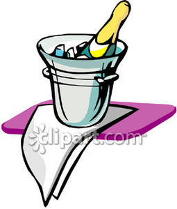 Champagne Bottle In An Ice Bucket   Royalty Free Clipart Picture