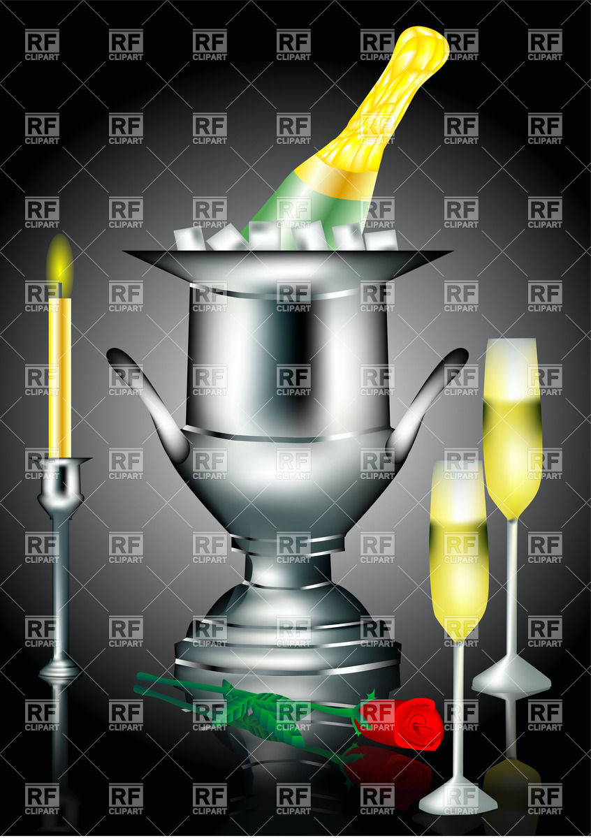 Champagne In A Bucket Download Royalty Free Vector Clipart  Eps