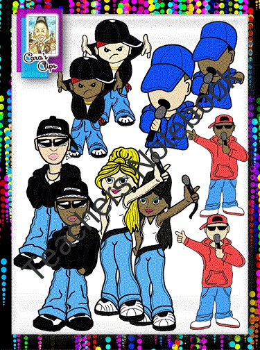 Clip Art  Hip Hop Rap Kids From Cara S Clips On Teachersnotebook Com    