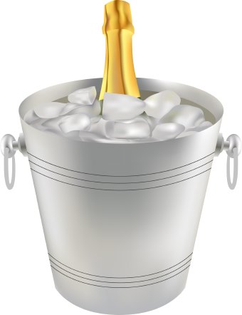 Clip Art Of A Bottle Of Champagne Sparkling Wine In A Bucket Of Ice