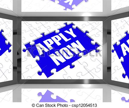 Clipart Of Apply Now On Screen Showing Job Recruitment And Hiring New