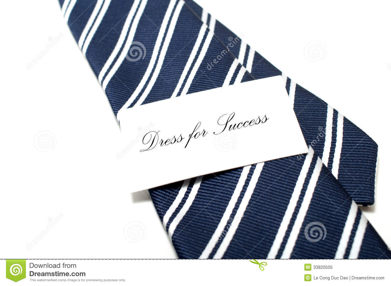Dress For Success Tag On Blue Tie Royalty Free Stock Photo   Image    