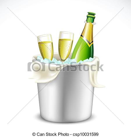 Eps Vectors Of Champagne Glass And Bottle In Bucket   Illustration Of